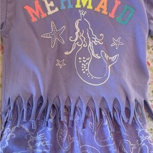 Purple Mermaid Fringe T-Shirt & Shorts Set